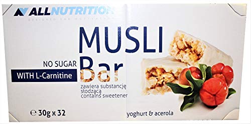 Allnutrition Muesli Bar + L-Carnitine, Yoghurt & Acerola - 32 bars | High-Quality Combination Multivitamins & Minerals | MySupplementShop.co.uk