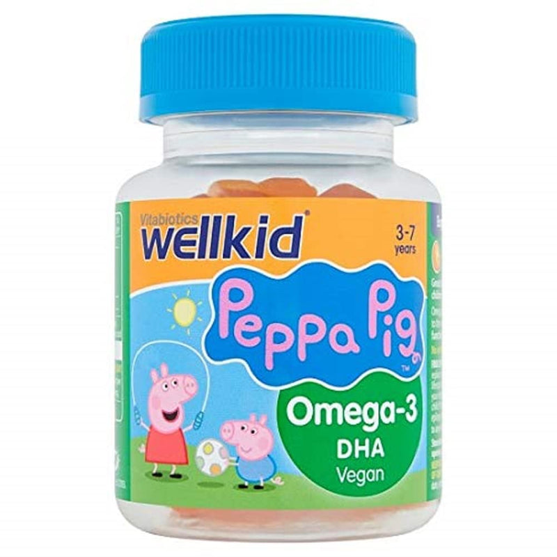 Vitabiotics WellKid Peppa Pig Omega 3 Flaxseed Oil Soft Jellies 3-7 Years x 30 - Children at MySupplementShop by Vitabiotics