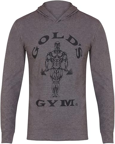 Gold's Gym Long Sleeve Hooded Top Grey Marl