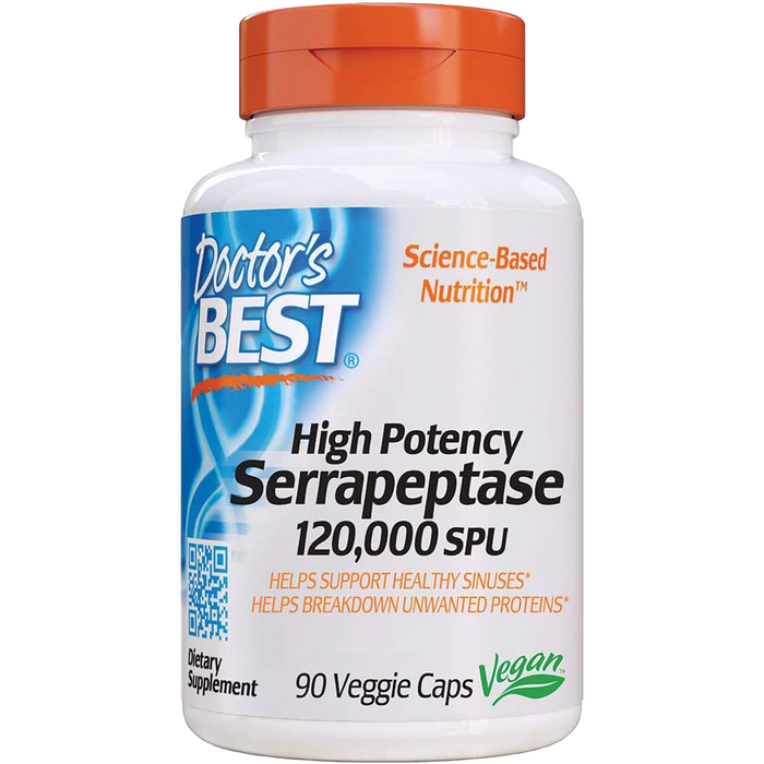 Doctor's Best Serrapeptase, 120.000 SPU hochwirksam – 90 Kapseln