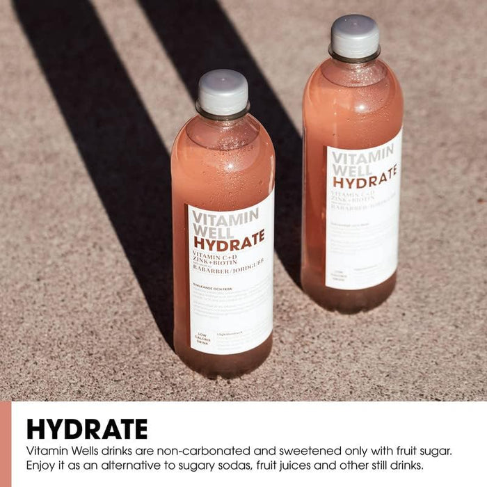 Vitamin Well Hydrate 12x500ml Rhubarb & Strawberry