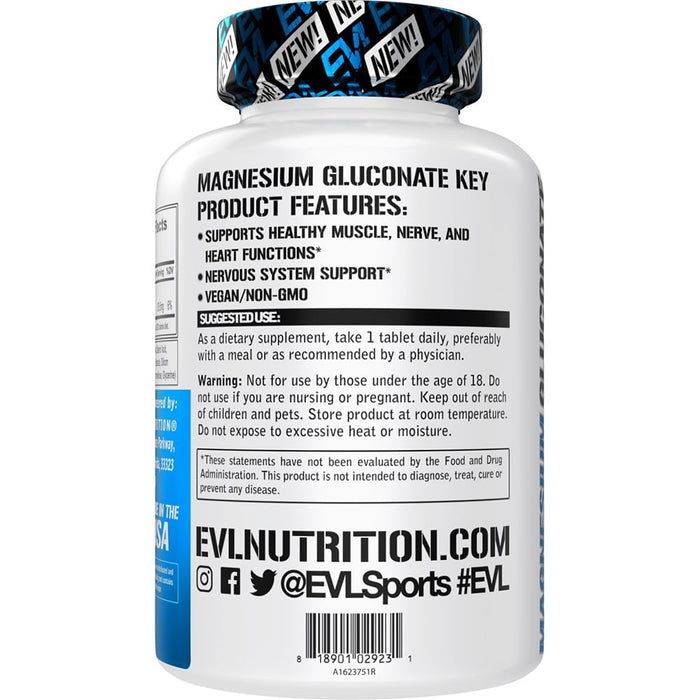 EVLution Nutrition Magnesium Gluconate - 60 tablets