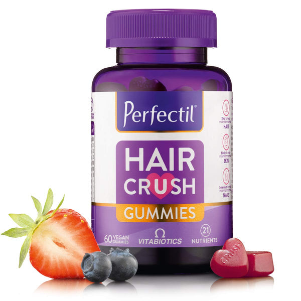 Vitabiotics Perfectil Hair Crush Natural Mixed Berry Flavour Vegan Gummies