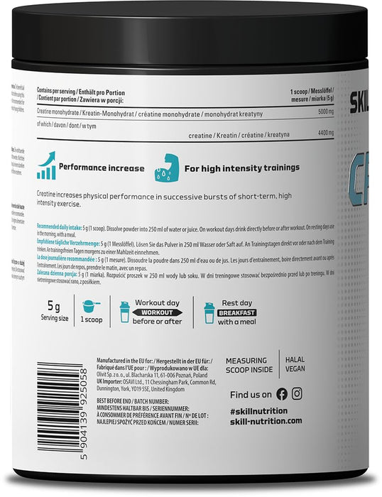 Skill Nutrition Micronised Creatine Monohydrate 300g - Creatine Supplements at MySupplementShop by Skill Nutrition