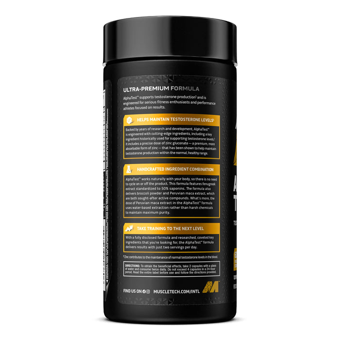 MuscleTech Alpha Test - 120 vcaps Best Value Nutritional Supplement at MYSUPPLEMENTSHOP.co.uk