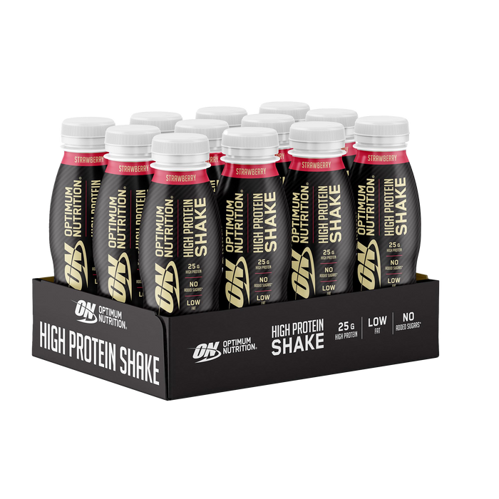 Optimum Nutrition High Protein Shake – 12x330ml | 25g Protein | Low Fat, No Added Sugar