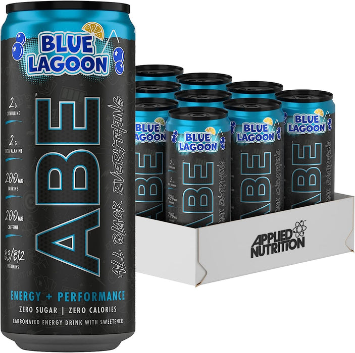 Applied Nutrition ABE Pre Workout Cans 12 x 330ml - Blue Lagoon - Energy Drinks at MySupplementShop by Applied Nutrition