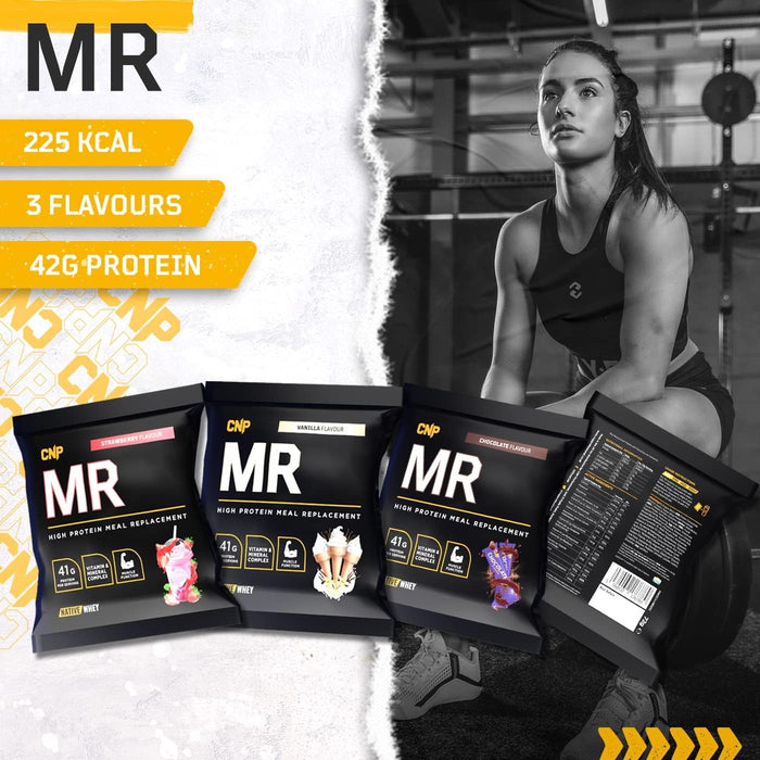 CNP Professional MR, High Protein Complete Meal Replacement Shake Powder, 41g Protein with Vitamins & Minerals, Probiotics, Native Whey and Casein, 72g x 20 Sachets, 3 Flavours Available