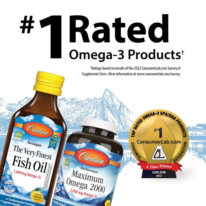 Carlson Labs Kid's The Very Finest Fish Oil, 800mg Natural Mixed Berry - 200 ml. - Fish Oils at MySupplementShop by Carlson Labs