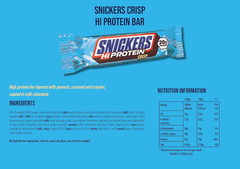 Snickers Hi-Protein Bars 12x55g