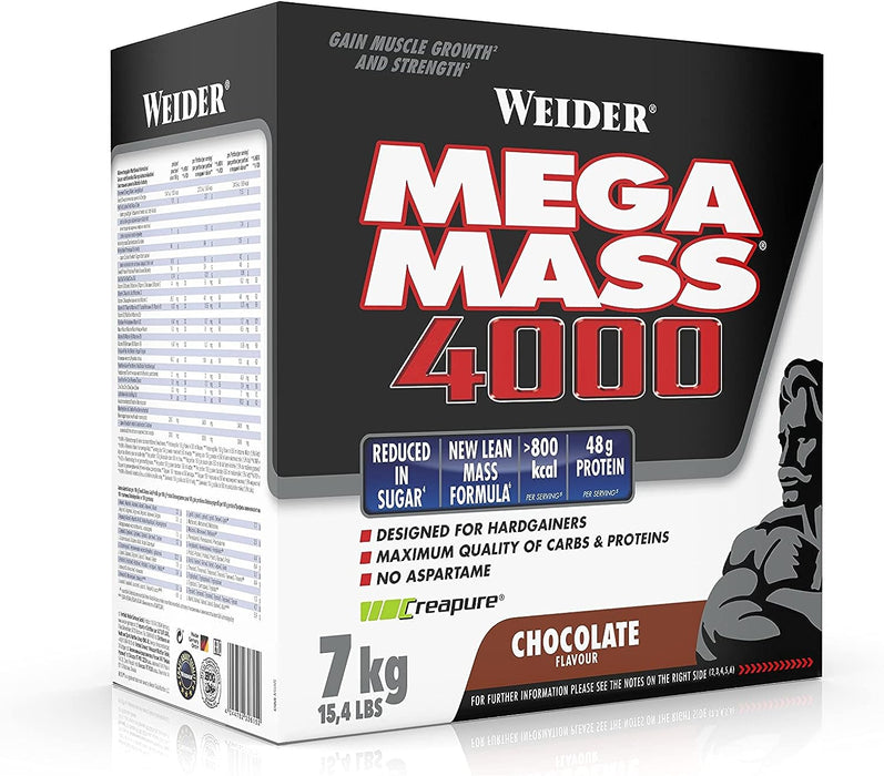 Weider Mega Mass 4000 - 7kg - Chocolate - Weight Gainers & Carbs at MySupplementShop by Weider