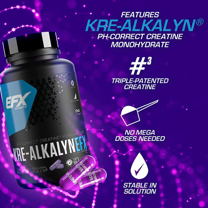 EFX Sports Kre-Alkalyn 240 Capsules - Creatine Supplements at MySupplementShop by EFX Sports