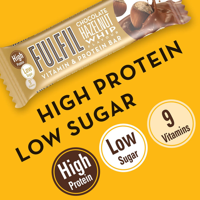 Fulfil Nutrition Vitamin & Protein Bar 15x55g Hazelnut Whip Best Value Snack Food Bar at MYSUPPLEMENTSHOP.co.uk