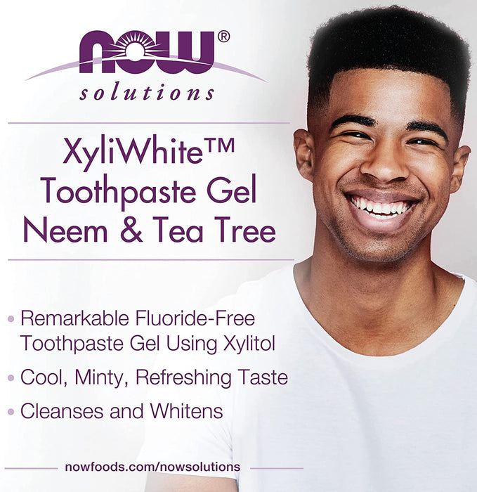 NOW Foods XyliWhite, Neem & Tea Tree Toothpaste Gel - 181g - Health and Wellbeing at MySupplementShop by NOW Foods