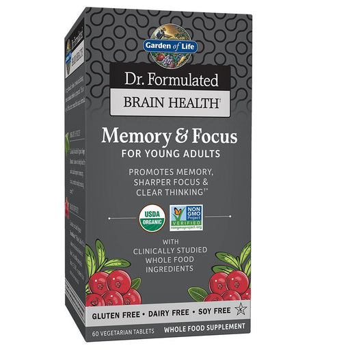 Garden of Life Dr. Formulated Memory & Focus for Young Adults - 60 vegetarian tabs - Health and Wellbeing at MySupplementShop by Garden of Life