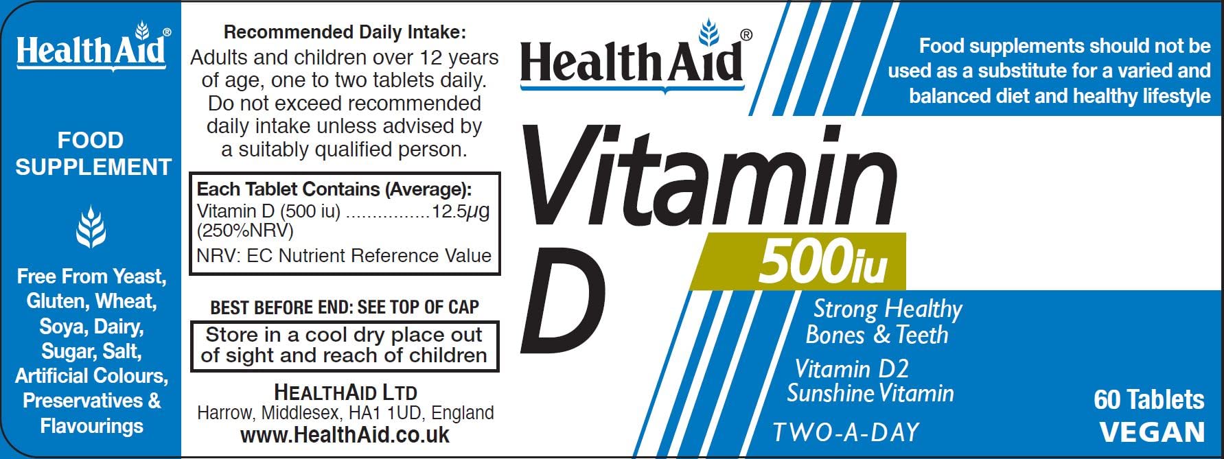 Healthaid Vitamin D 60 Tablets - Bone Care at MySupplementShop by Healthaid