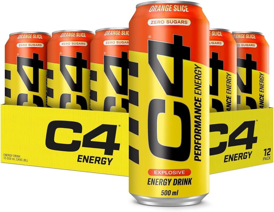 C4 Energy Drink 12x500ml (Orangenscheibe)