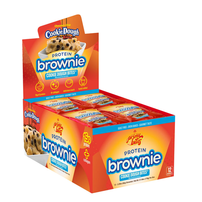 AP Sports PrimeBites Protein Brownies 12x65g (Cookie Dough Brownie) - Protein Snacks at MySupplementShop by AP Sports Regimen