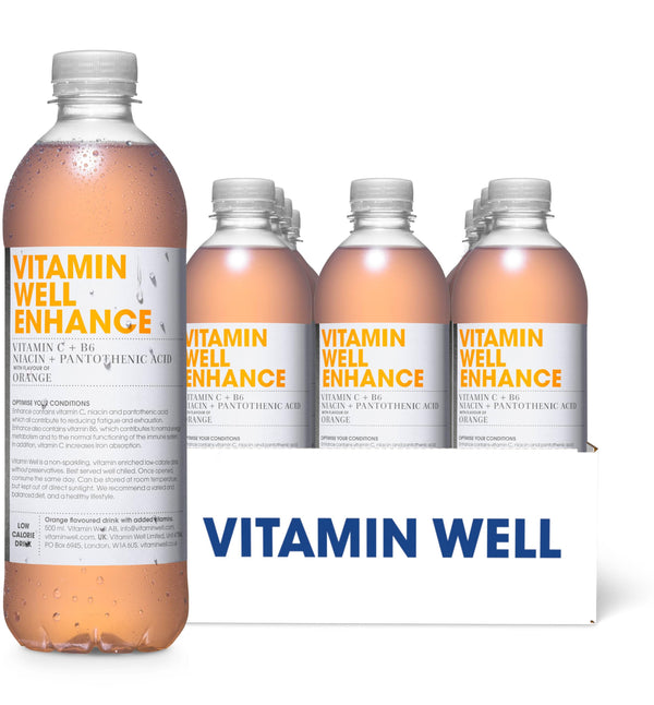 Vitamin Well Enhance 12x500ml Orange - Flavoured Water at MySupplementShop by Vitamin Well