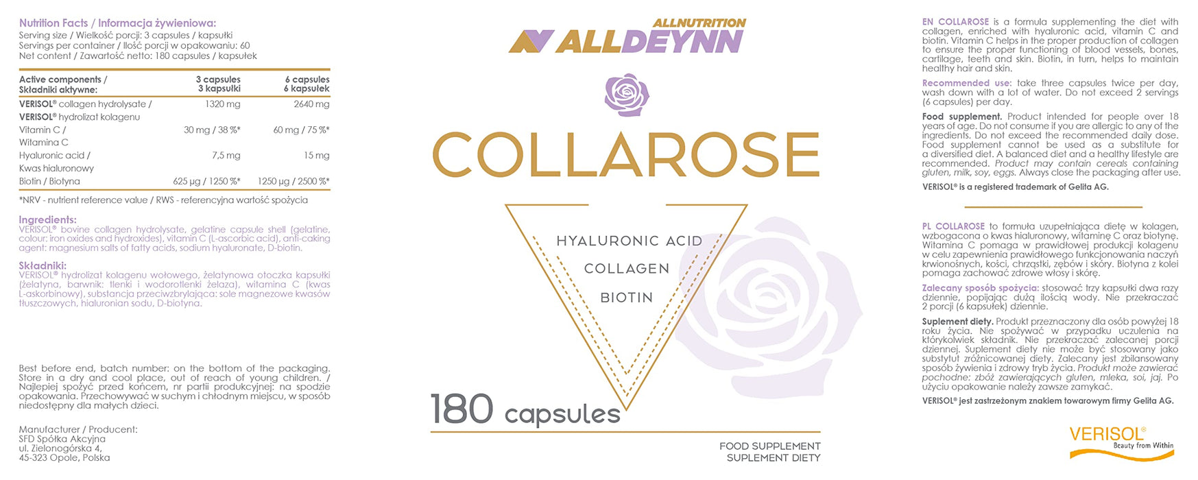 Allnutrition AllDeynn Collarose Caps 180 caps at the cheapest price at MYSUPPLEMENTSHOP.co.uk