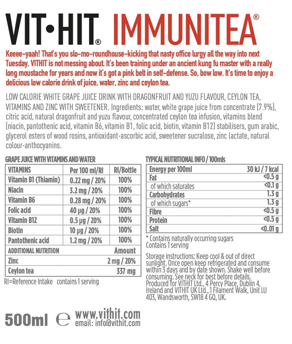 VITHIT Immunitea 12x500ml Dragonfruit & Yuzu