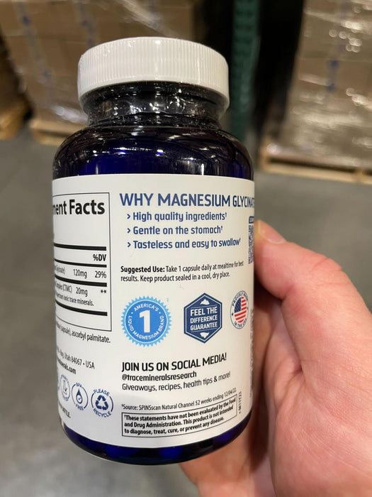 Magnesium Glycinate - 90 caps - Vegan Products at MySupplementShop by Trace Minerals