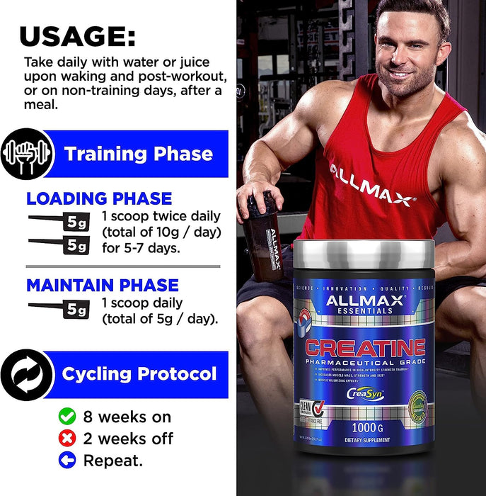 AllMax Nutrition Creatine Pharmaceutical Grade - 400 grams | High-Quality Creatine Supplements | MySupplementShop.co.uk