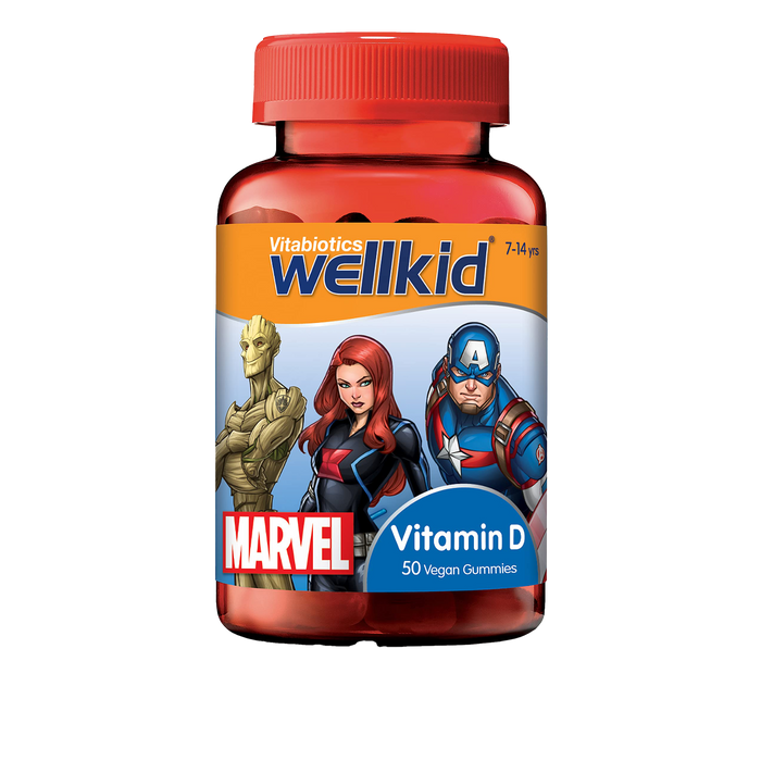 Vitabiotics WellKid Vitamin D Vegan Soft Jellies 7-14 Yrs Marvel Pack x 50