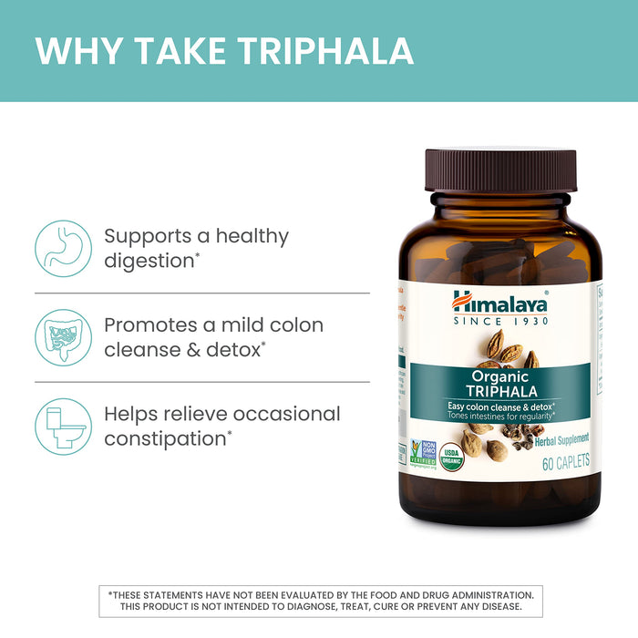 Organic Triphala - 60 caplets | Premium Detox & Cleanse at MYSUPPLEMENTSHOP.co.uk