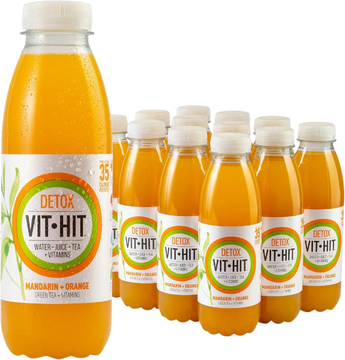 Vit-Hit 12 x 500ml – Low-Calorie Vitamin Drink with Functional Teas