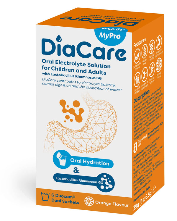 DiaCare Oral Electrolyte Solution Orange - 6x6.5g - Stomach Remedies at MySupplementShop by Diacare