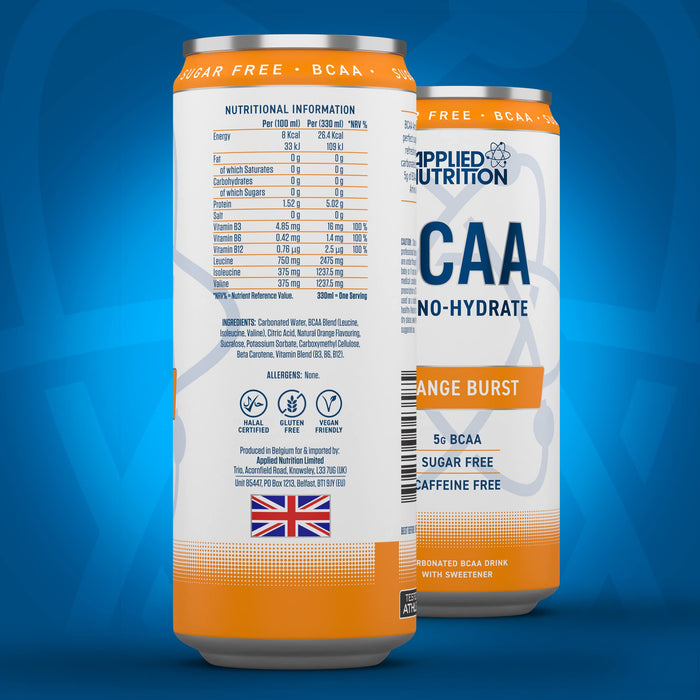 Applied Nutrition BCAA Can 12x330ml Orange Burst Best Value Drink Flavored at MYSUPPLEMENTSHOP.co.uk