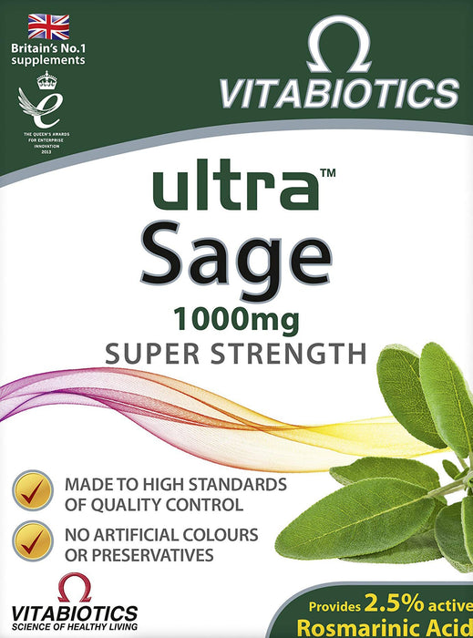 Vitabiotics Ultra Sage 30 Tablets - Energy & Mind at MySupplementShop by Vitabiotics