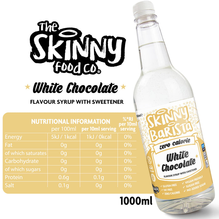 The Skinny Food Co Coffee Syrup 1000ml  White Chocolate