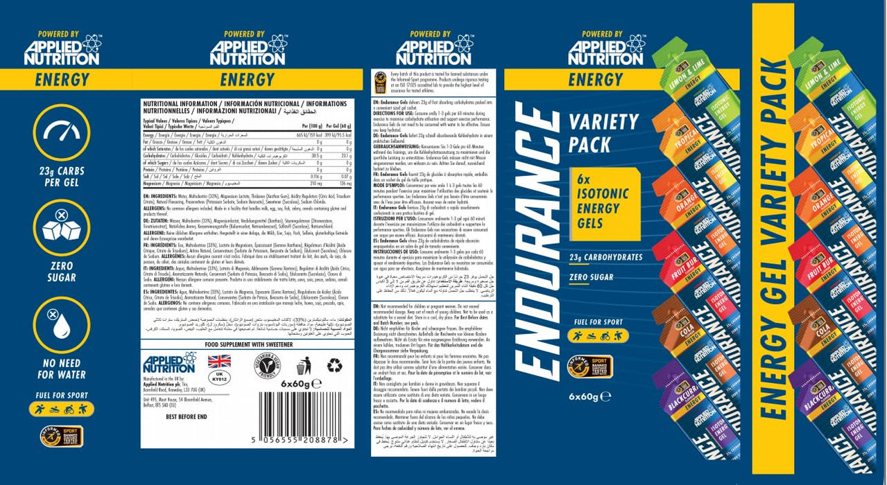 Applied Nutrition Endurance Isotonic Energy Gel 6 x 60g