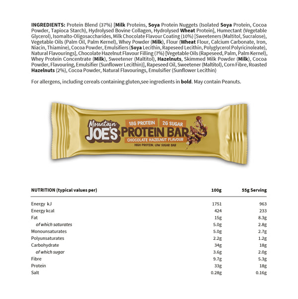 Mountain Joe's Protein Bar 12x55g Schokoladen-Keks-Creme