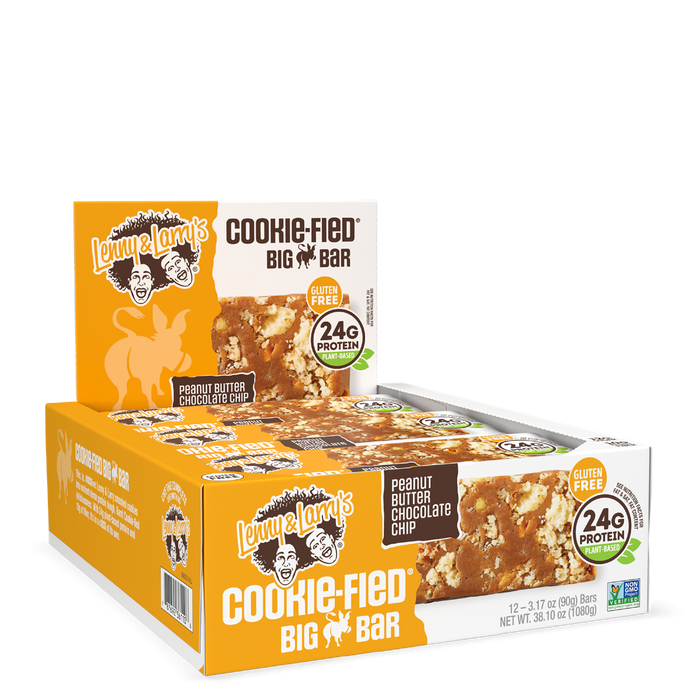 Lenny & Larrys The Complete Cookie-fied BIG Bar 12x90g - Peanut Butter Chocolate Chip - Protein Bars at MySupplementShop by Lenny & Larry's