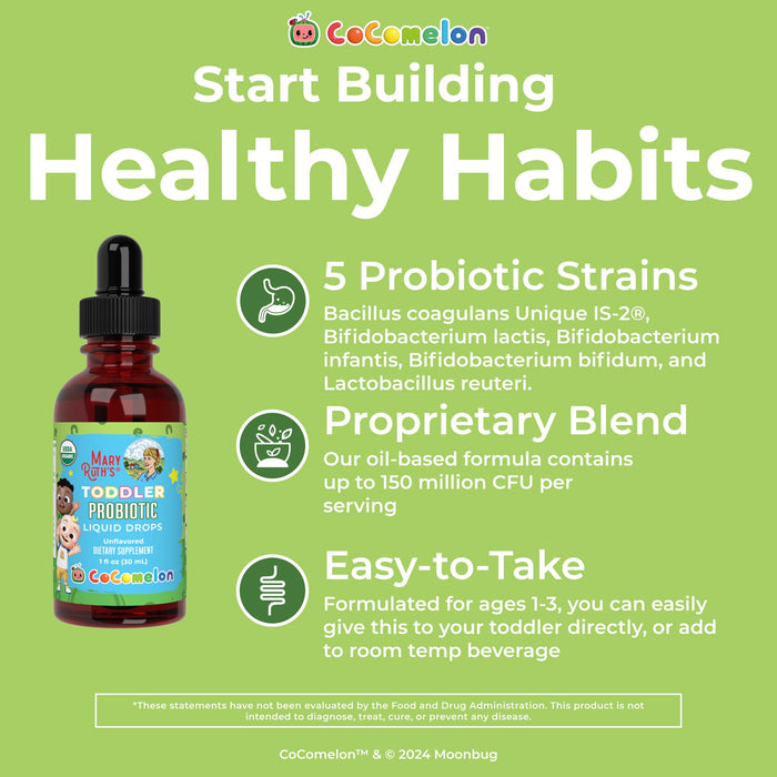 MaryRuth Coco Toddler Probiotic Drops, Unflavored, Org, 1 oz