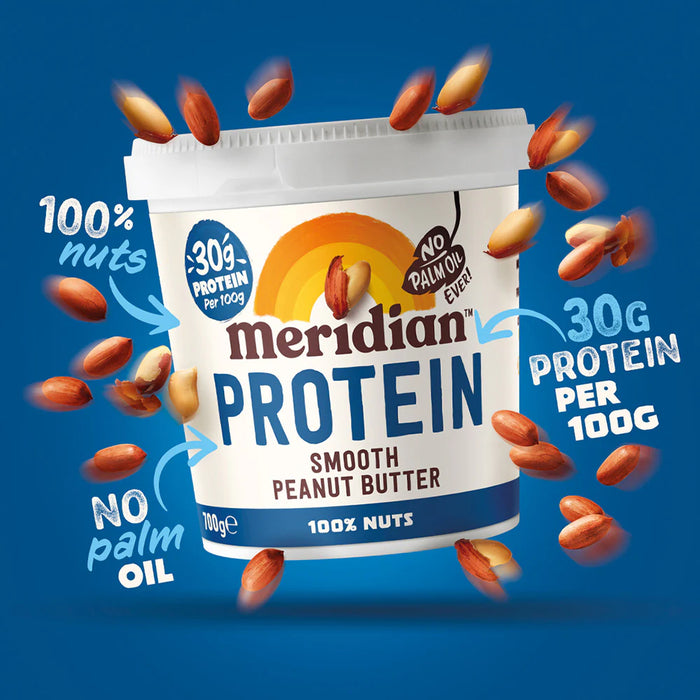 Meridian Protein Peanut Butter Smooth 700g – High-Protein, Palm Oil Free