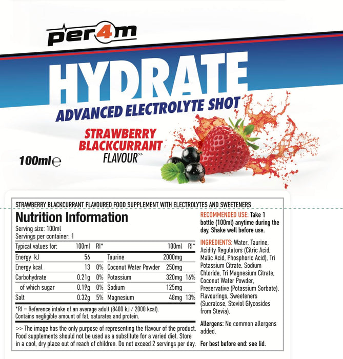 Per4m Hydrate Advanced Electrolyte Shot 12x100ml