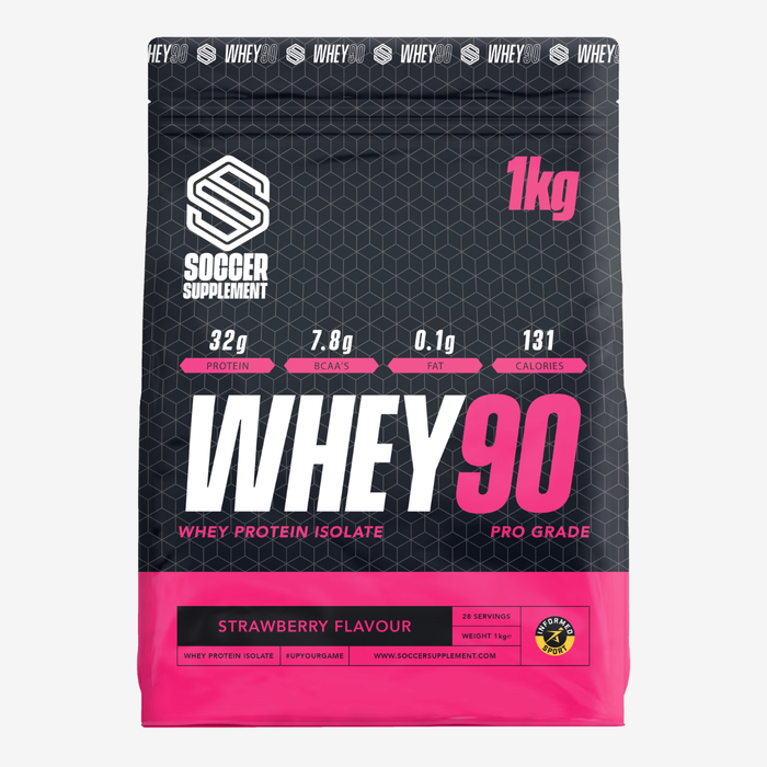 Soccer Supplement Whey 90 Pro Grade Whey Protein Isolate 1kg - Whey Proteins at MySupplementShop by Soccer Supplement