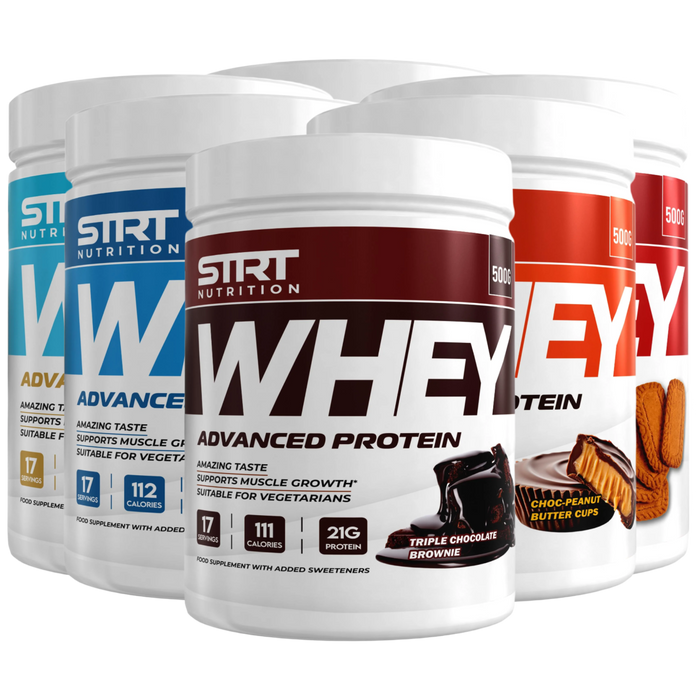 STRT Nutrition Whey Protein 500g - 21g Protein, 17 Servings, Multiple Flavours
