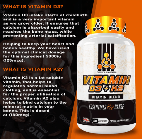 Chemical Warfare Vitamin D3 & K2 60 Caps - Sports Nutrition at MySupplementShop by Chemical Warfare