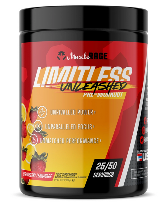 Muscle Rage Limitless Unleashed Pre-Workout by Muscle Rage: The Key to Unsurpassed Performance 350g - Sports Supplements at MySupplementShop by Muscle Rage