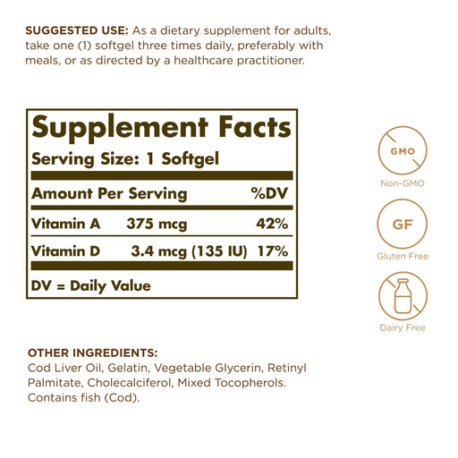 Solgar Cod Liver Oil 250 SGL