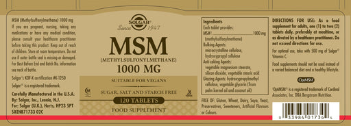 Solgar MSM 1000mg 20x120 TAB