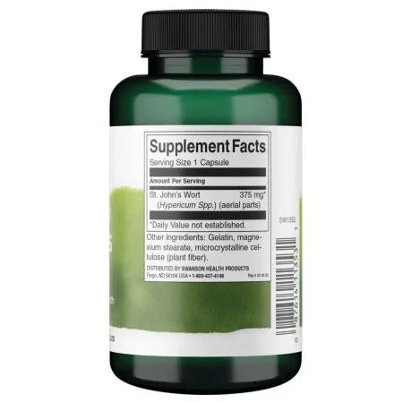 Swanson St. John's Wort, 375mg - 120 caps - Health and Wellbeing at MySupplementShop by Swanson