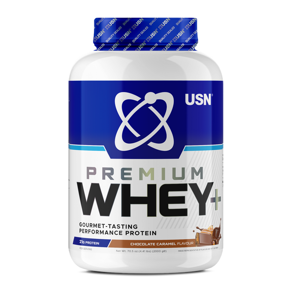 USN Whey+ Premium Protein Powder 2kg - Chocolate Caramel - Protein Powder at MySupplementShop by USN