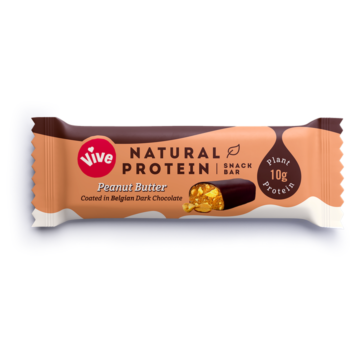 Vive Natural Protein Snack Bar 12x49g Peanut Butter | Premium Protein Bars at MySupplementShop.co.uk