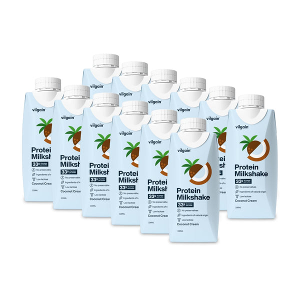 Vilgain Protein Milkshake - 12x330ml / Coconut Cream - Whey Protein Ready-to-Drinks